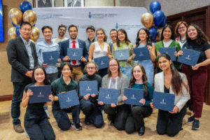 U of T Engineering recipients of the University of Toronto Student Leadership Awards with Dean Chris Yip and Sonja De Buglio
