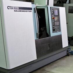 mshop-equipment-01 CTX 310 Glidemeister CNC Lathe: 14.5″ swing by 17.5″ between centres, 6,000 rpm spindle & 12 position tool turret
